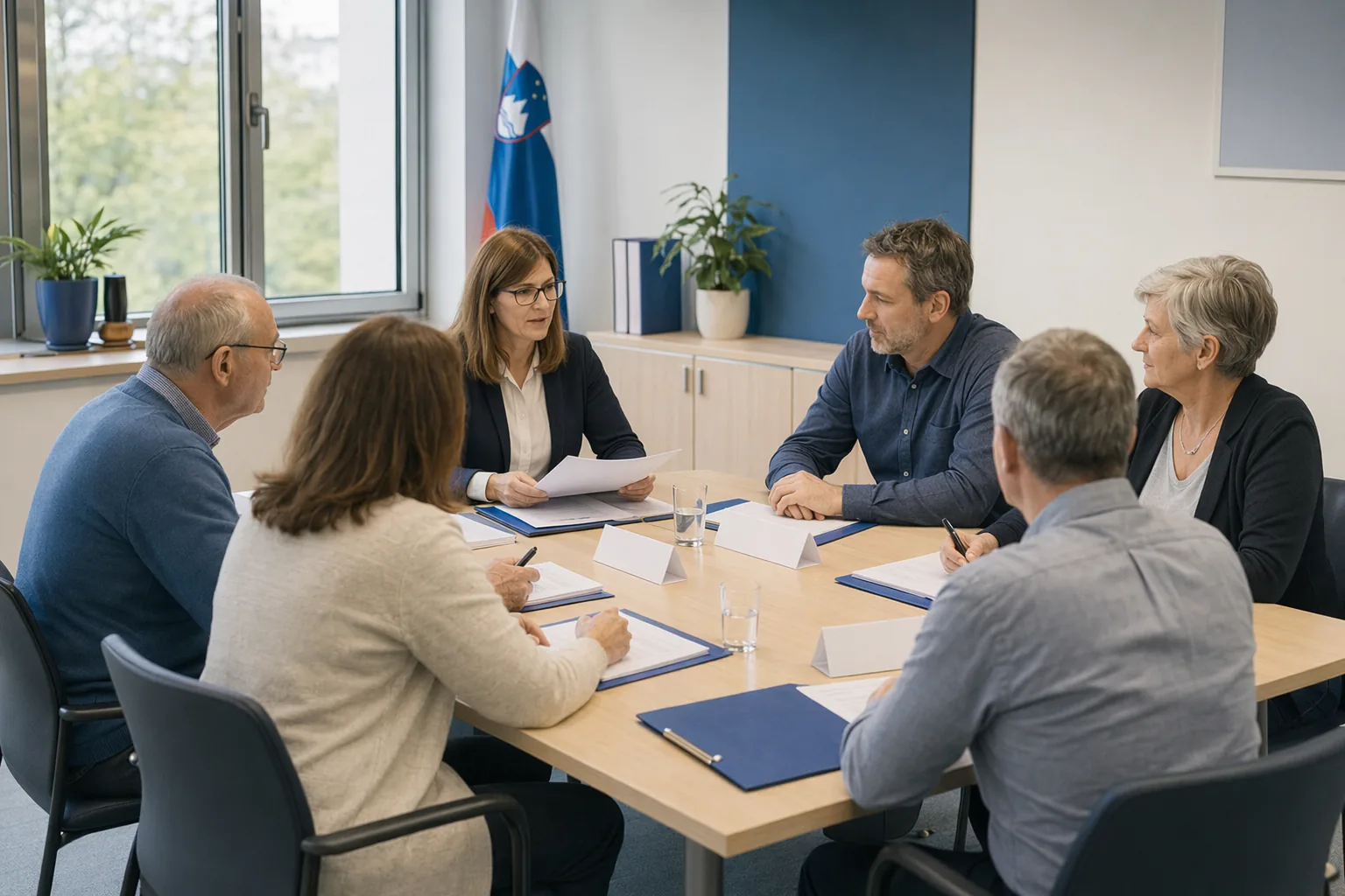 Abstraktni portreti vodstva društva.
